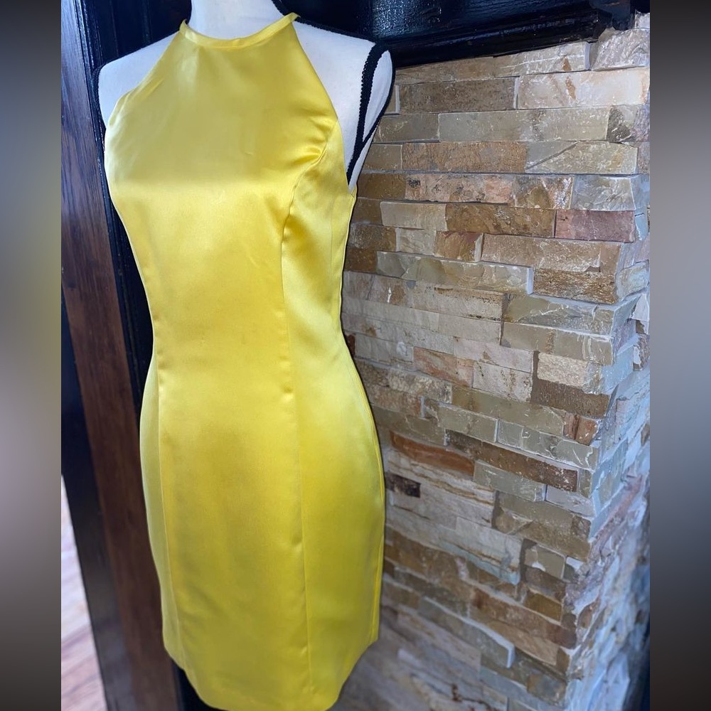 Yellow size 6 open back dress